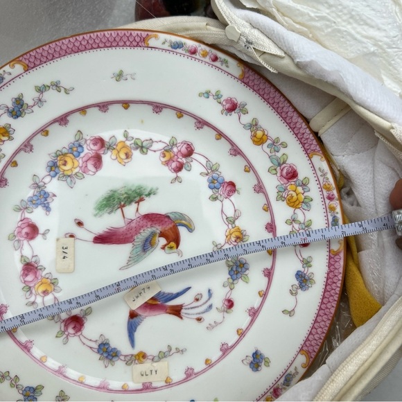9 Antique Crescent Ware England Paradise Floral Porcelain Plate Dinnerware Mint - Picture 11 of 12